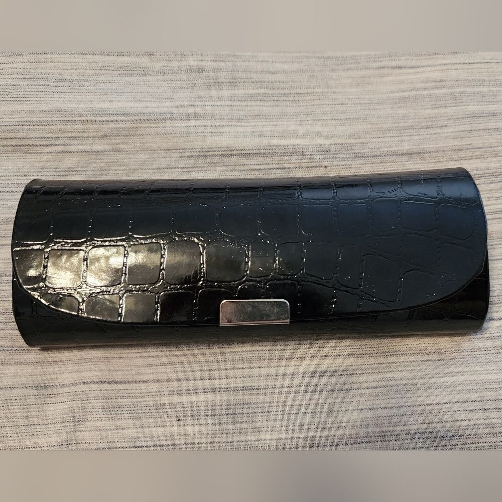 Jeun Bang Black Glasses Croc Patent Leather Case